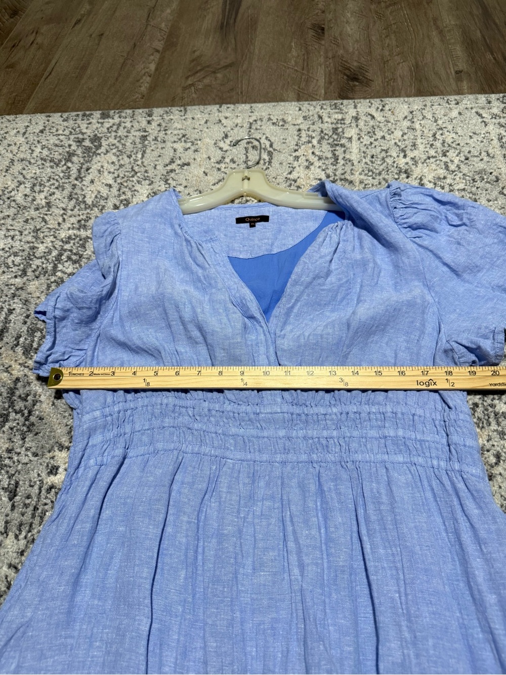 Quince Linen Light Blue Tiered Cotton Maxi Dress - Picture 7 of 7